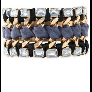 Elegant Stella & Dot Gold and Blue Crystal Bracelet